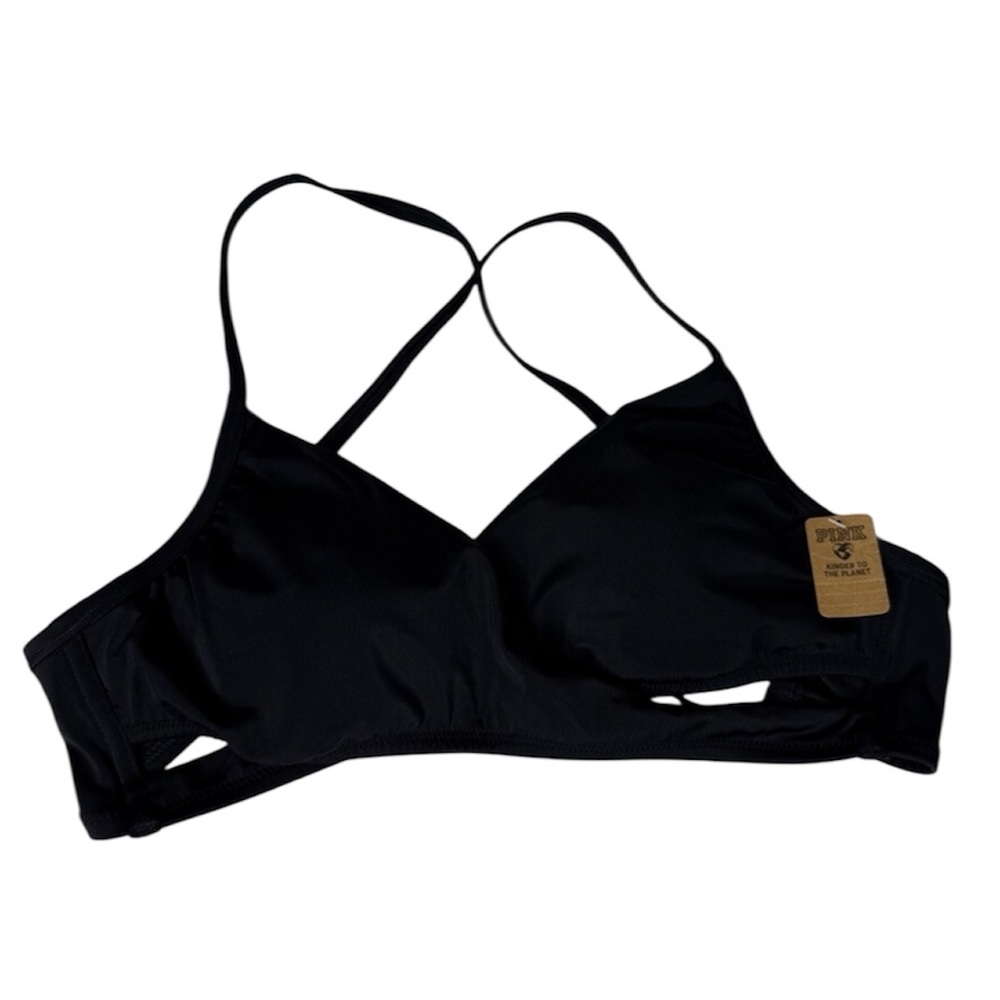 Pink Victoria Secret Black Strappy Bikini top